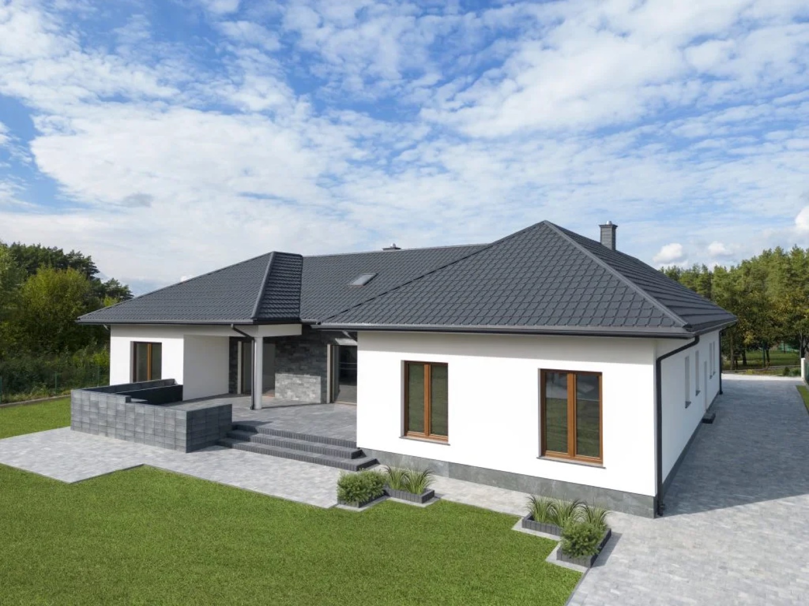 Dom z dachem w blachodachówce FIORD Blachy Pruszyński