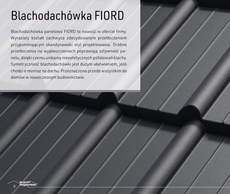 Blachodachówka FIORD - opis produktu Blachy Pruszyński