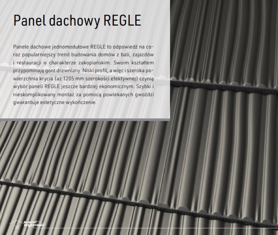 Panel dachowy REGLE - opis produktu Blachy Pruszyński