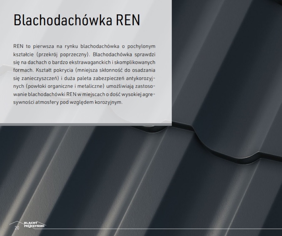 Blachodachówka REN - opis produktu Blachy Pruszyński